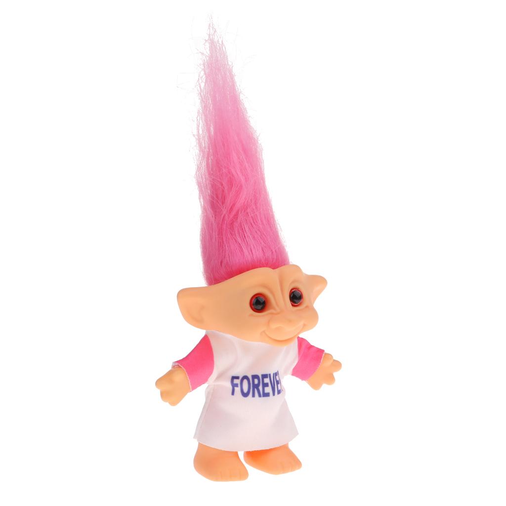 Delicate Lucky Troll Doll Mini Action Figures Toy Cake Decorations Pink