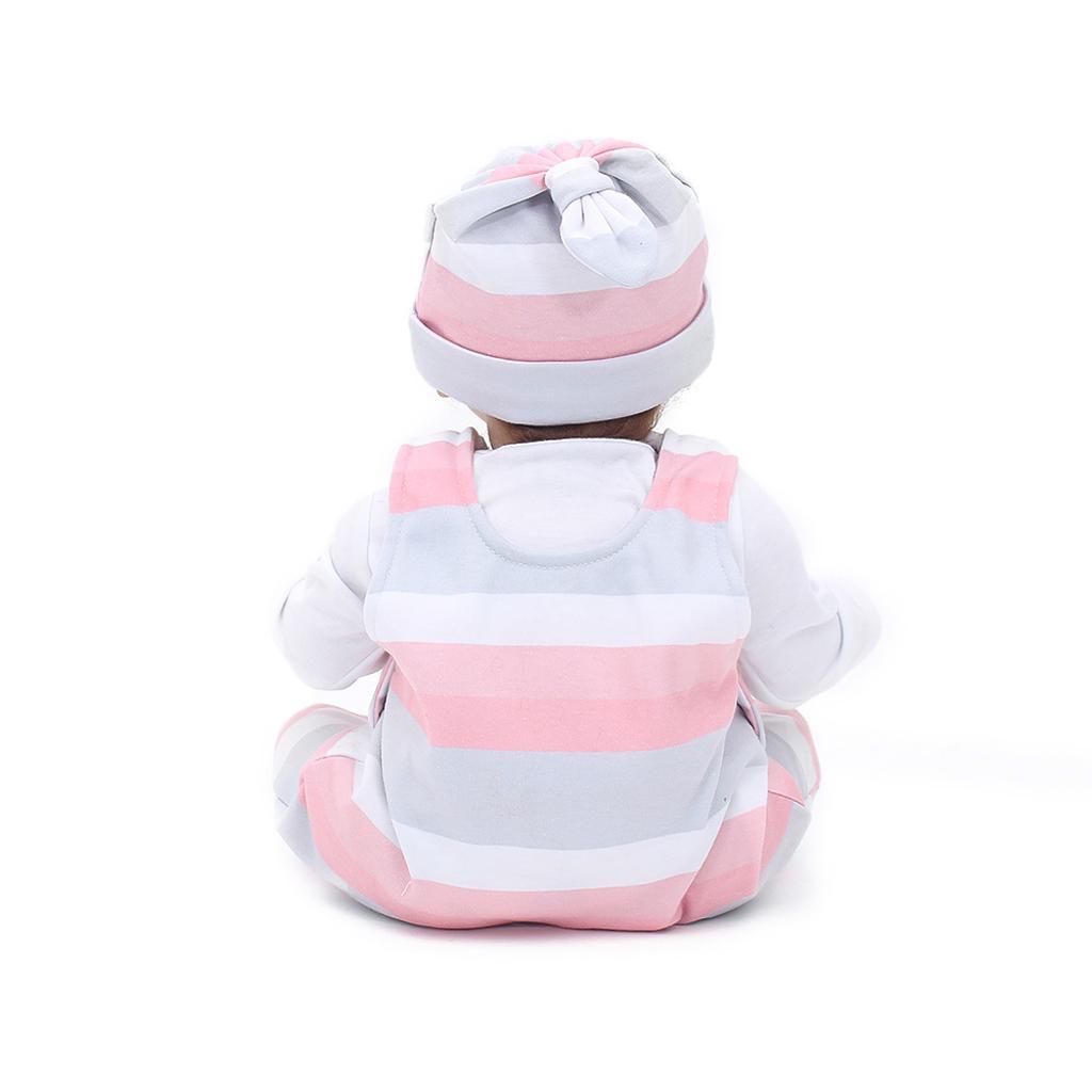 Lovely 18inch Reborn Doll Half Soft Silicone Newborn Baby Doll Clothes Set