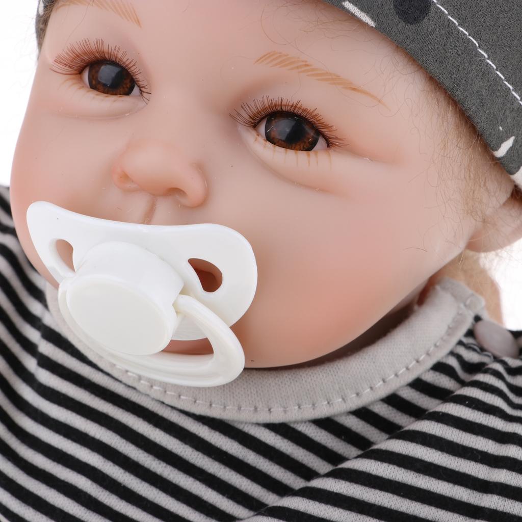 Lovely 20inch Reborn Doll Half Soft Silicone Newborn Baby Doll Black Clothes