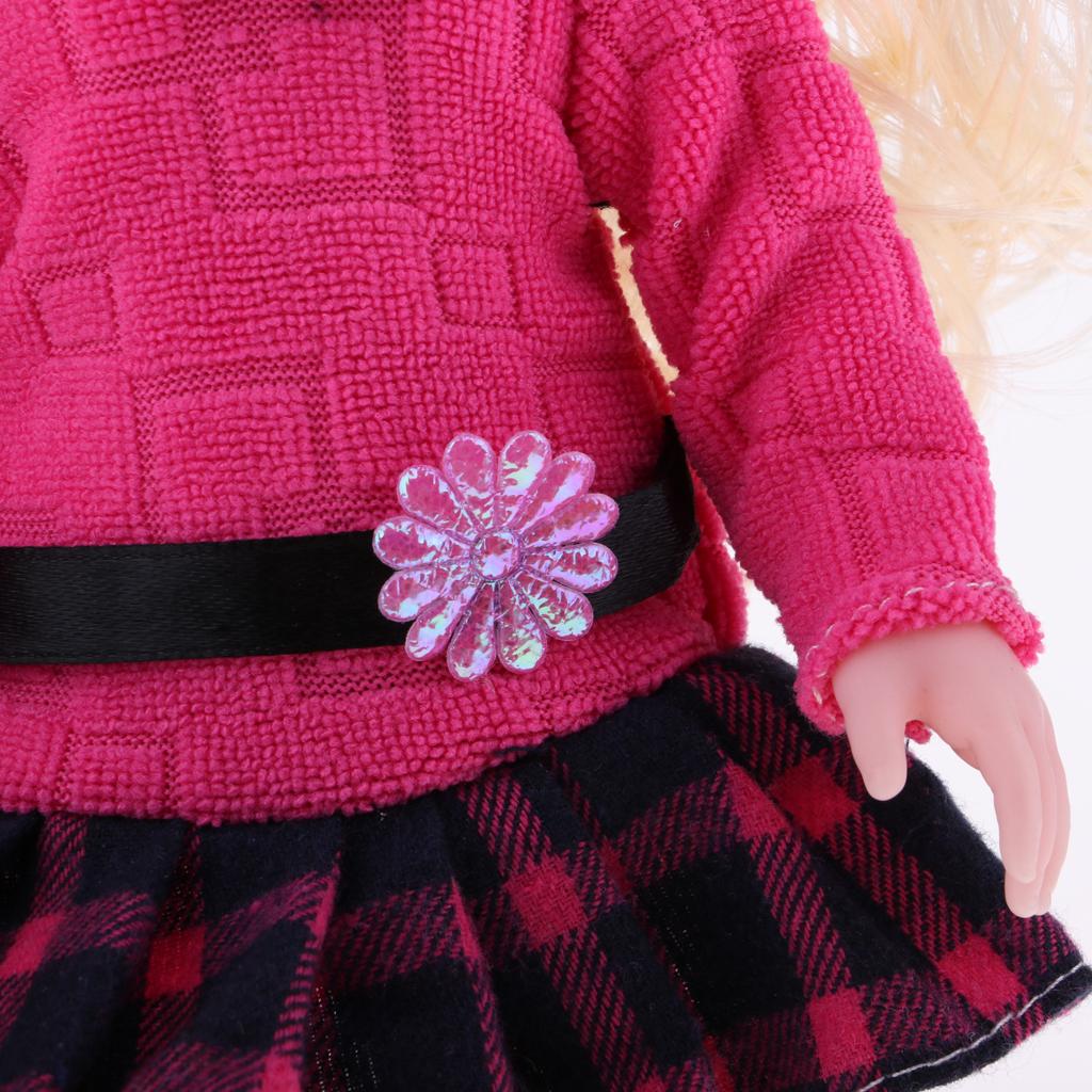 30cm Cute Vinyl Reborn Girl Doll in Plaid Dress Suit Kids Sleeping Toys Gift