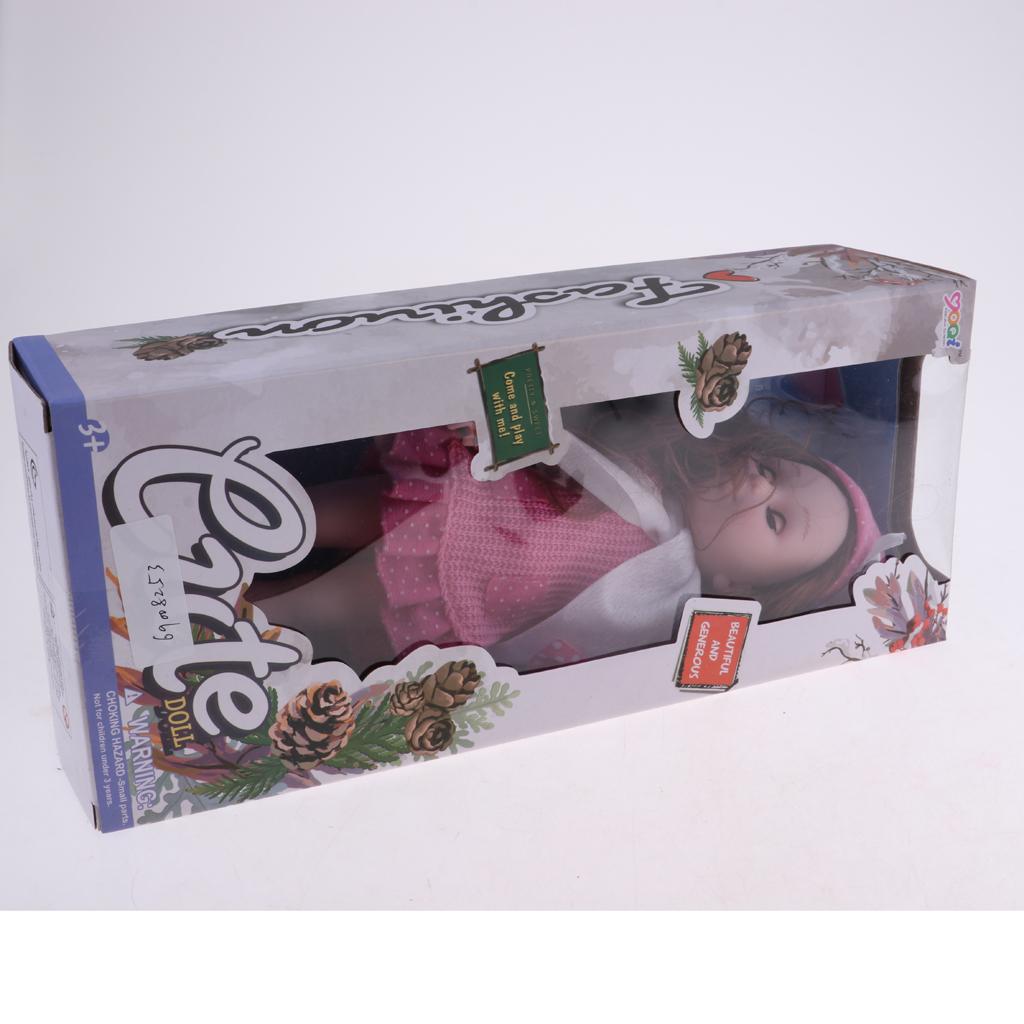 30cm Cute Vinyl Reborn Girl Doll in Sweater Dress Kids Sleeping Toys Gift
