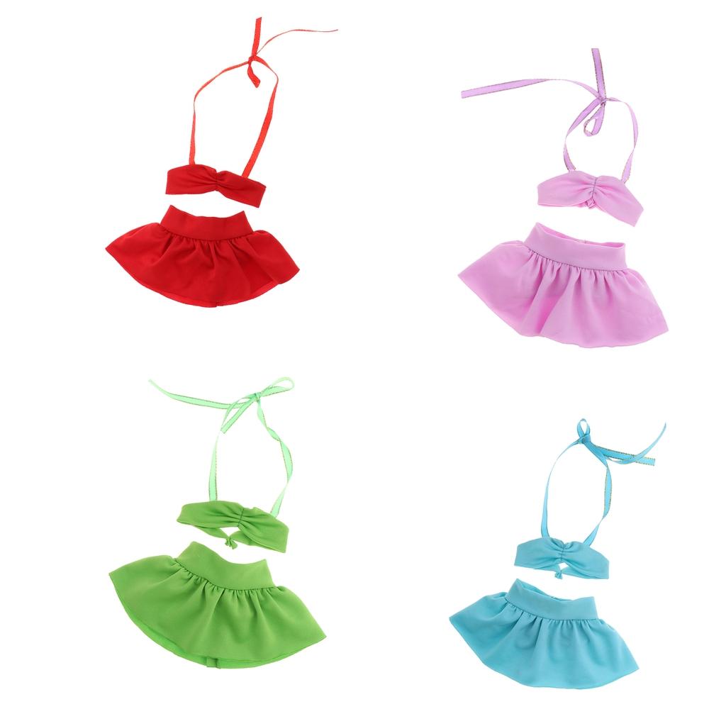 Fashion Doll Summer Swimsuit Bikini Set for 1/3 BJD Doll Beach Accs Red