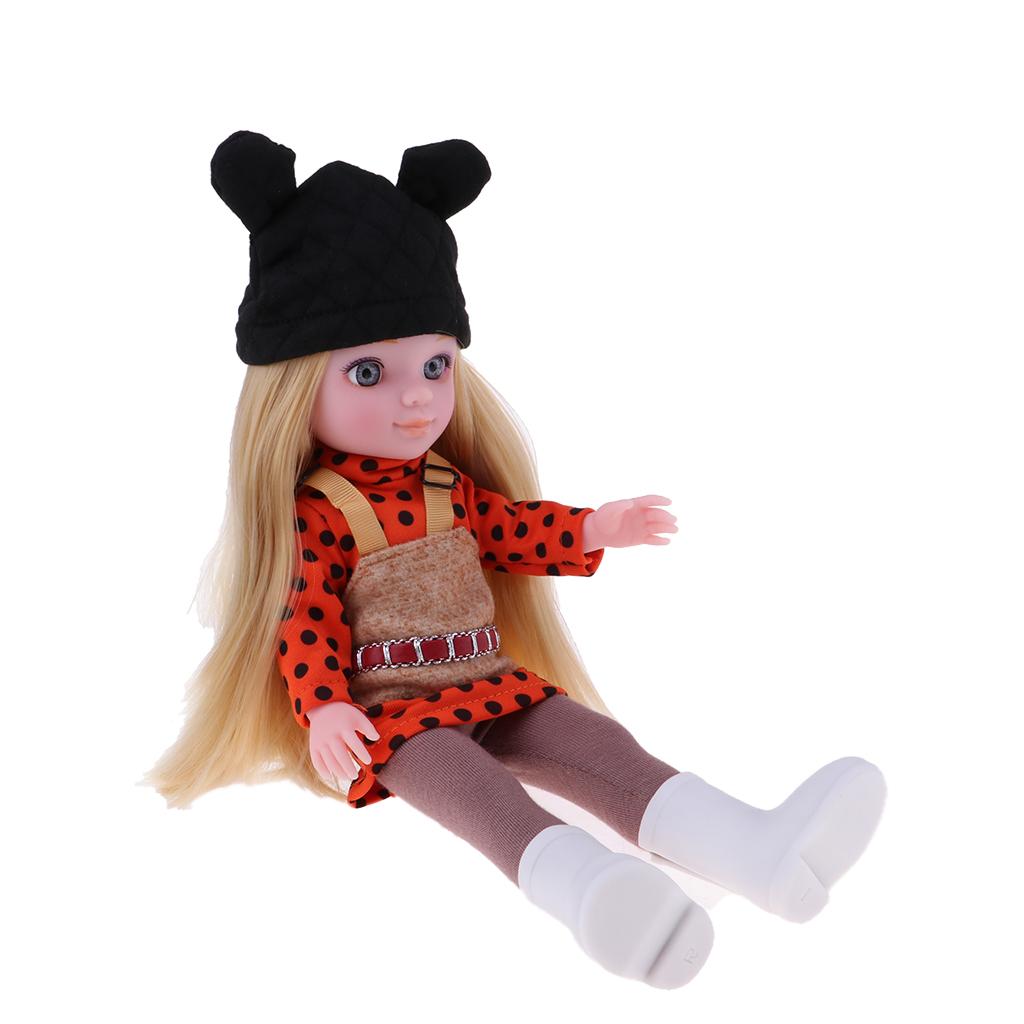 32cm Lifelike Vinyl Baby Girl Doll Reborn Infant Baby Doll in Orange Clothes
