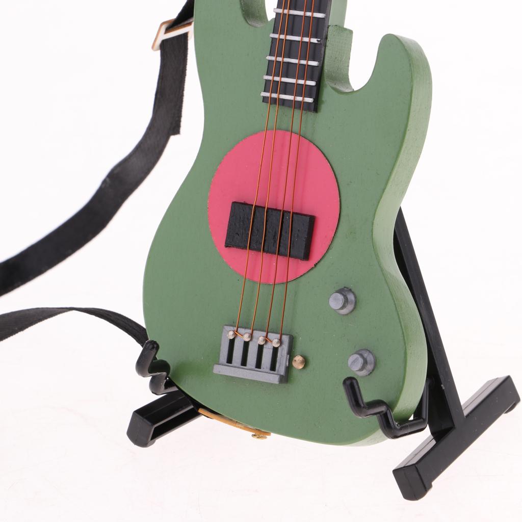 20cm Miniature Wooden Electric Bass Guitar Model for 1/6 Action Figure #5