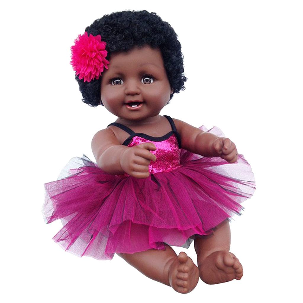 20 Reborn African American Baby Girl Doll Vinyl Newborn Toddler Doll"