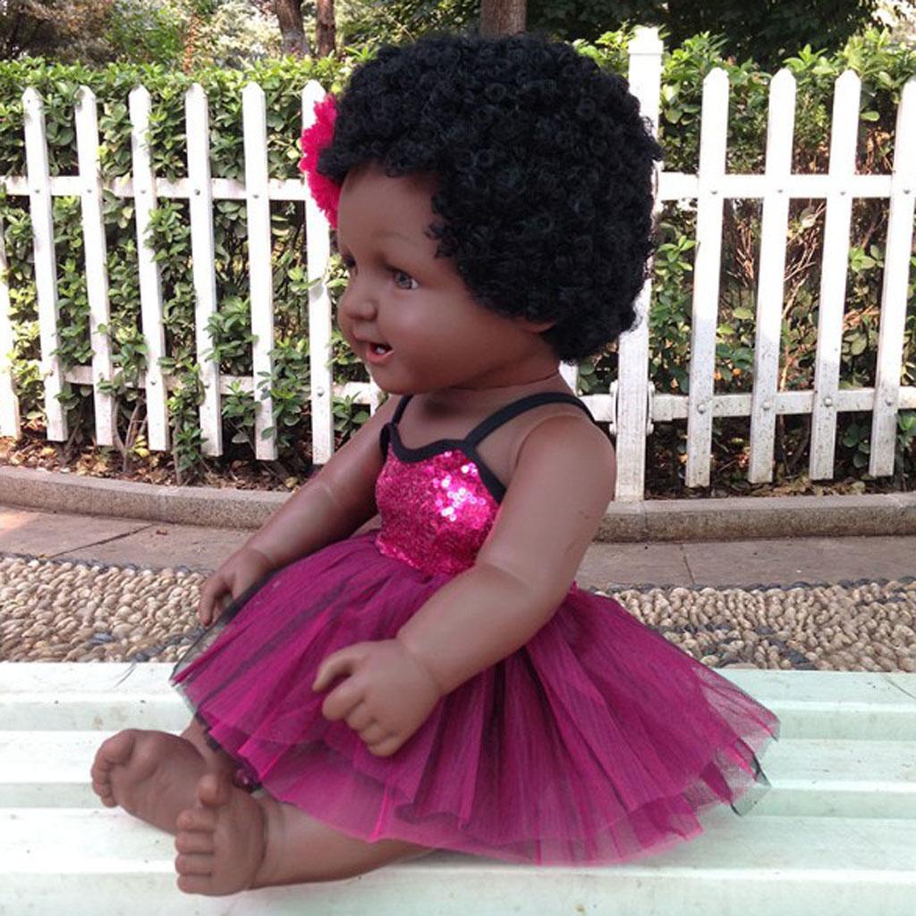 20 Reborn African American Baby Girl Doll Vinyl Newborn Toddler Doll"