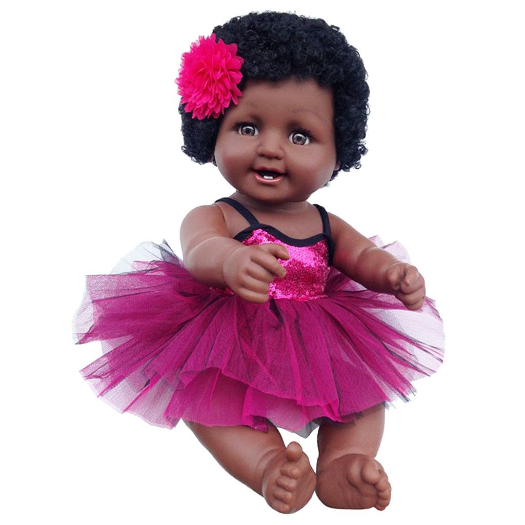 20 Reborn African American Baby Girl Doll Vinyl Newborn Toddler Doll"