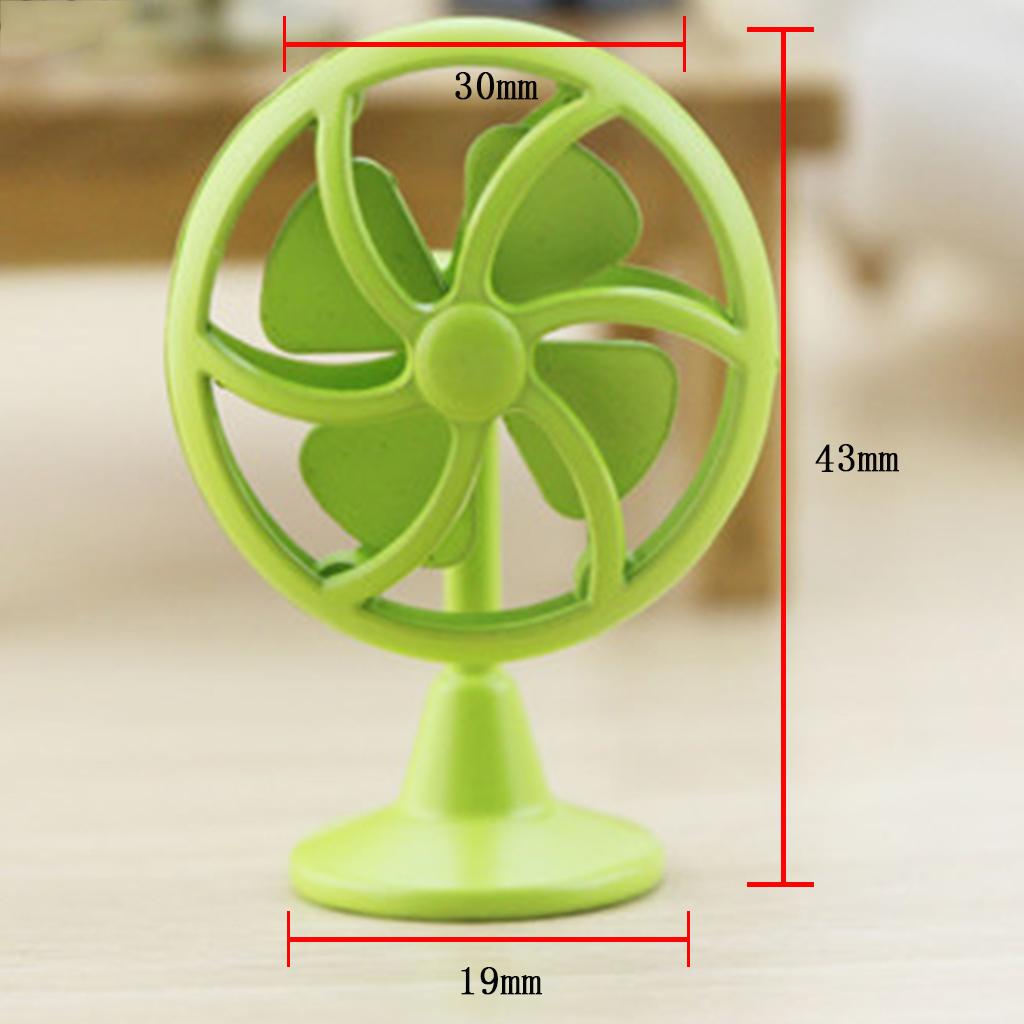 Old Fashioned Miniature Lobby Fan Toy For 1/12 Dollhouse Accessories Green
