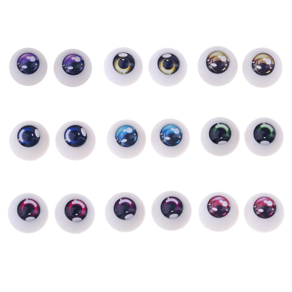 Safety 18mm Eyes Acrylic Eyeballs for 1/3 BJD Night Lolita Doll Purple
