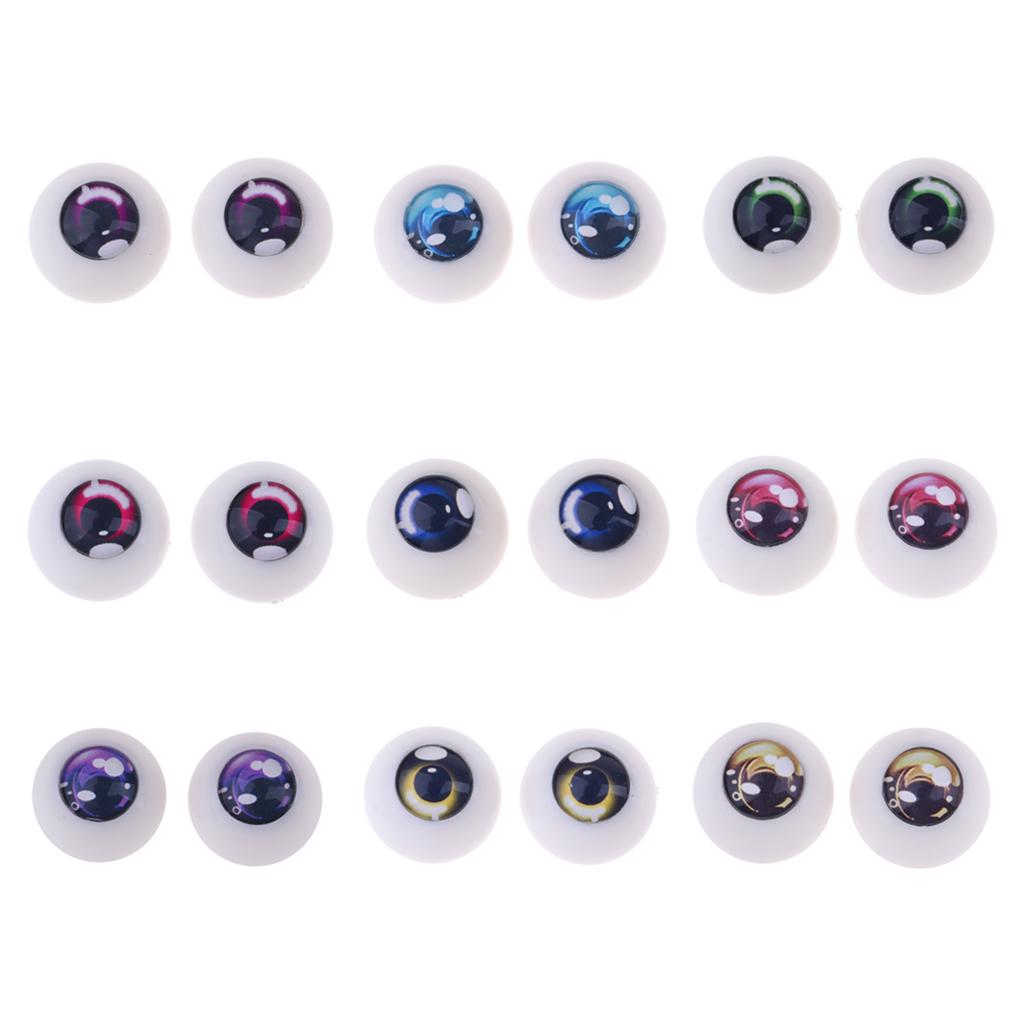 Safety 18mm Eyes Acrylic Eyeballs for 1/3 BJD Night Lolita Doll Purple