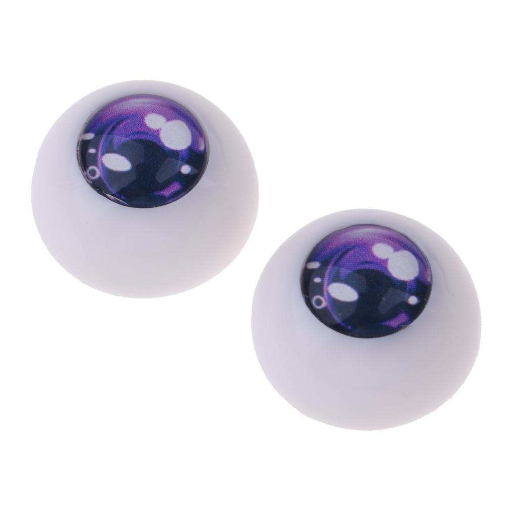 Safety 18mm Eyes Acrylic Eyeballs for 1/3 BJD Night Lolita Doll Purple