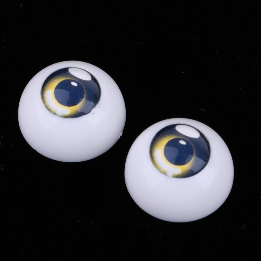 Safety 18mm Eyes Acrylic Eyeballs for 1/3 BJD Night Lolita Doll Yellow