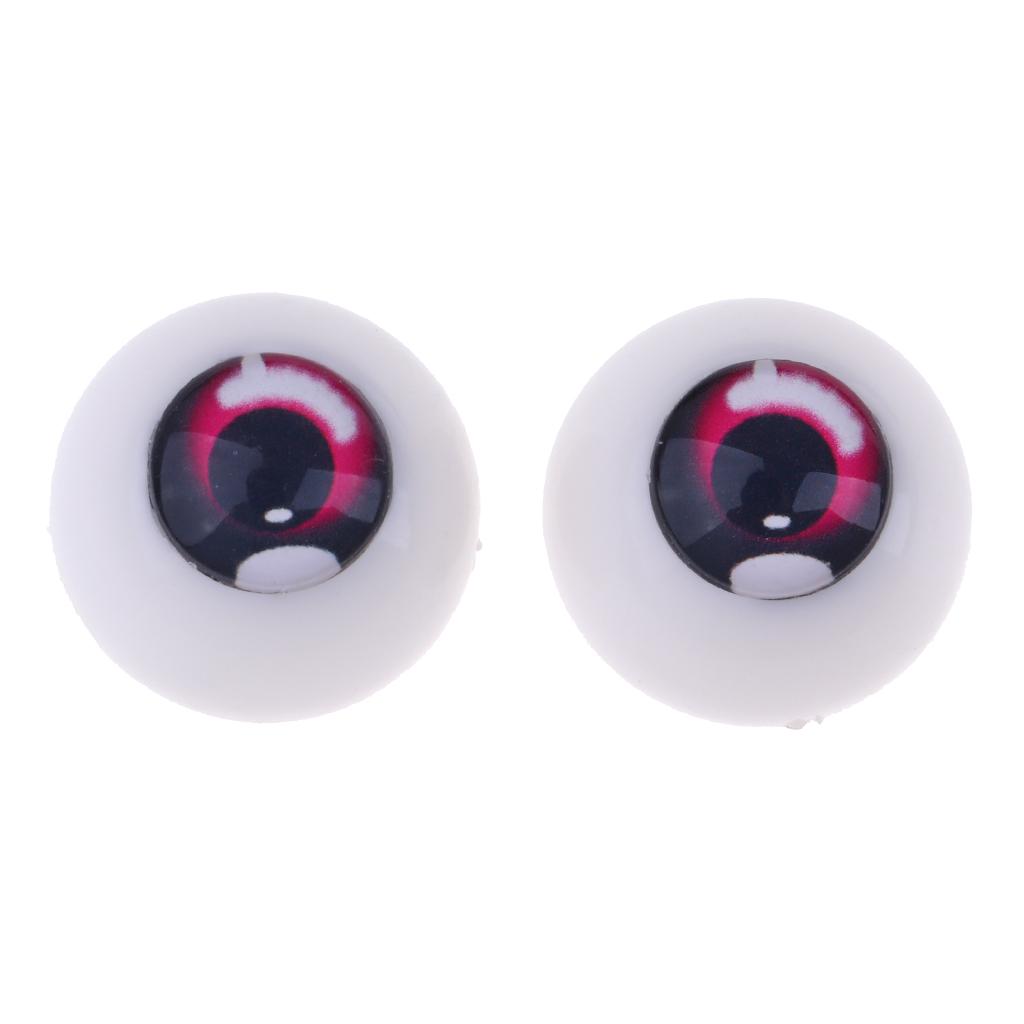 Safety 18mm Eyes Acrylic Eyeballs for 1/3 BJD Night Lolita Doll Pink