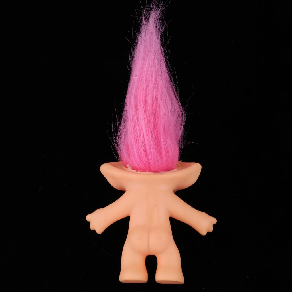 Delicate Nude Lucky Troll Doll Mini Action Figures Toy Collections Rose Red