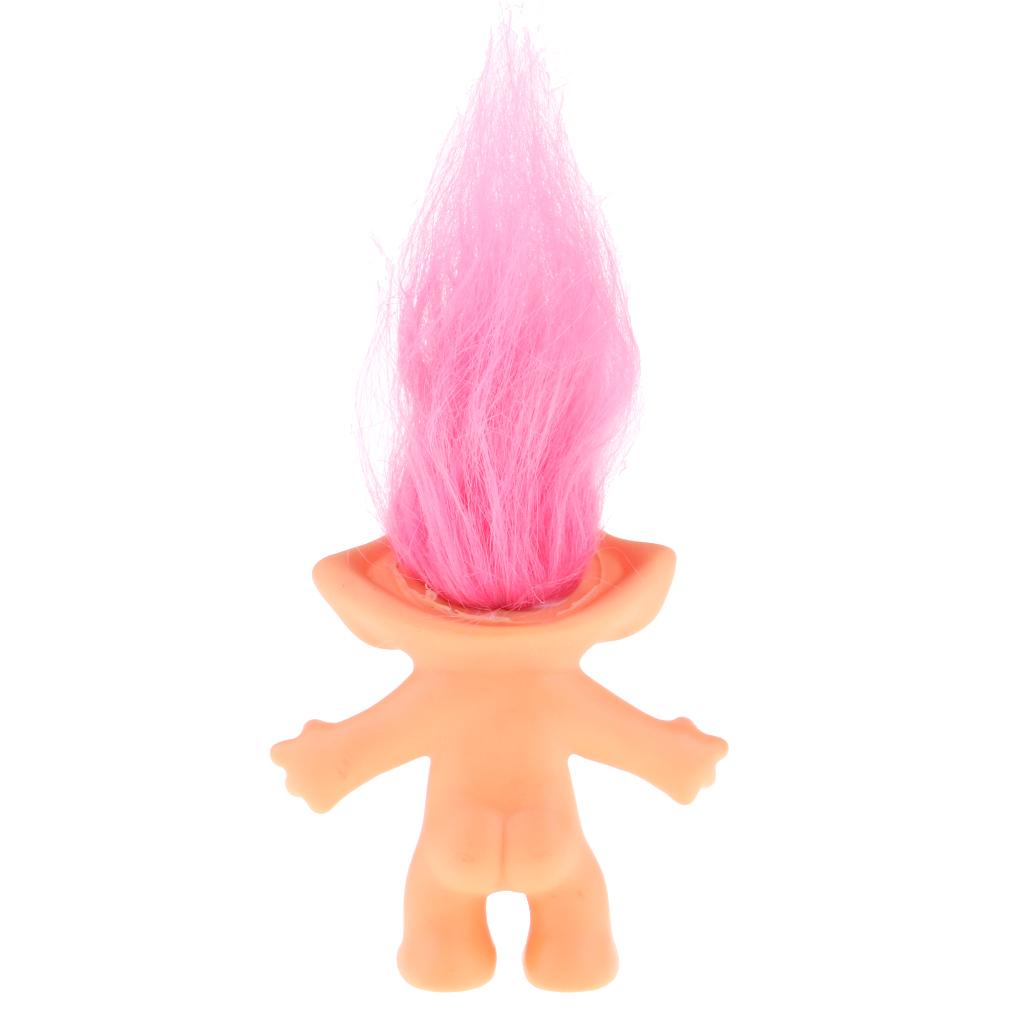 Delicate Nude Lucky Troll Doll Mini Action Figures Toy Collections Rose Red