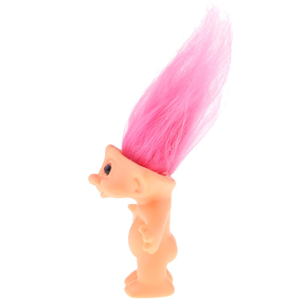 Delicate Nude Lucky Troll Doll Mini Action Figures Toy Collections Rose Red