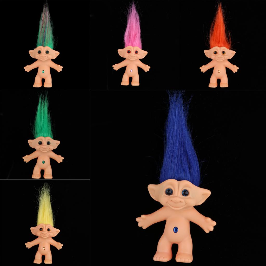 Delicate Nude Lucky Troll Doll Mini Action Figures Toy Collections Rose Red