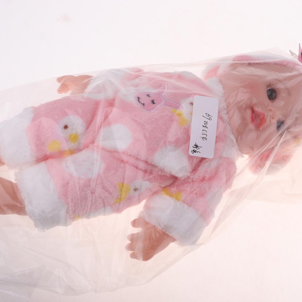 30cm Full Vinyl Reborn Doll Costumed Newborn Baby Infant Kids Playmate Pink