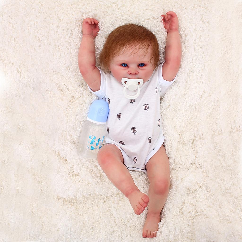 Very Vivid 20inch Full Vinyl Newborn Baby Boy Doll with Bottle and Pacifier