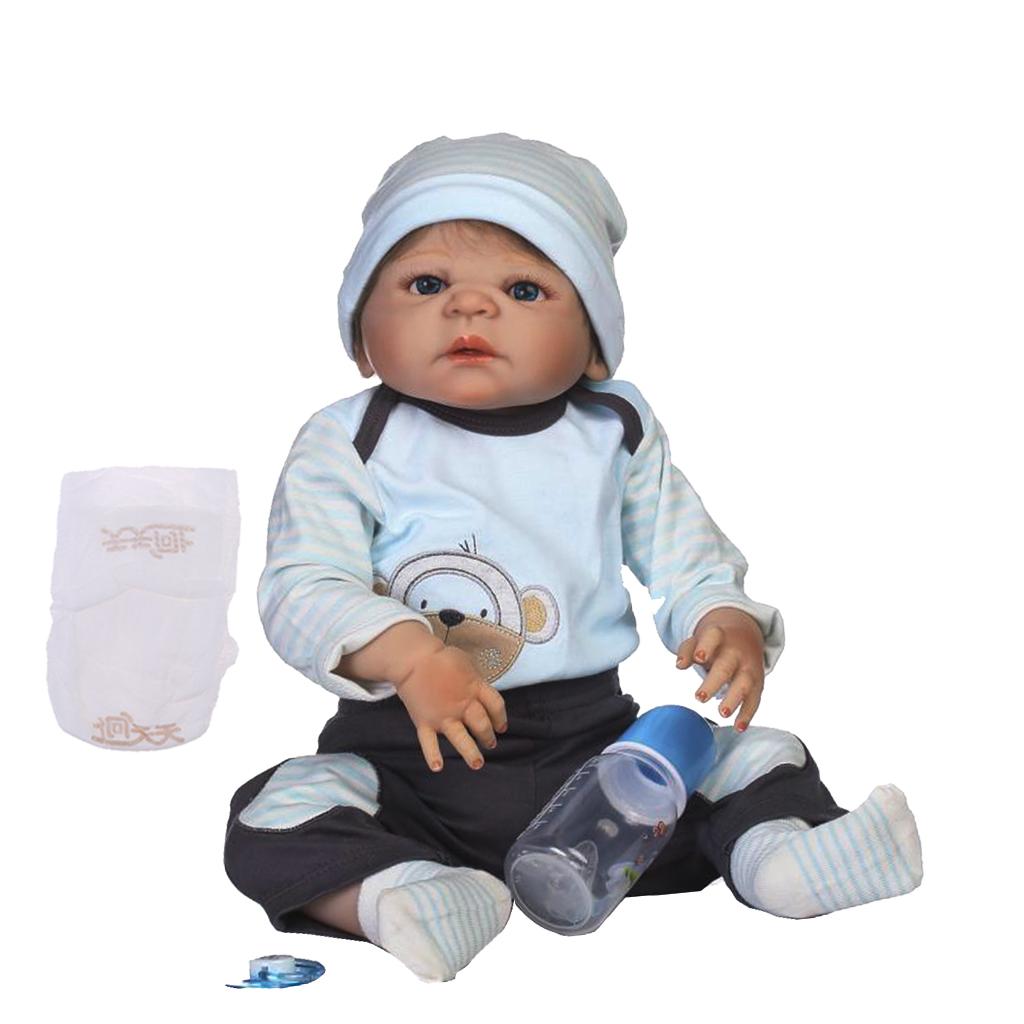 57m Lifelike Silicone Vinyl Reborn Dolls Newborn Babies Doll Alive Boy #1