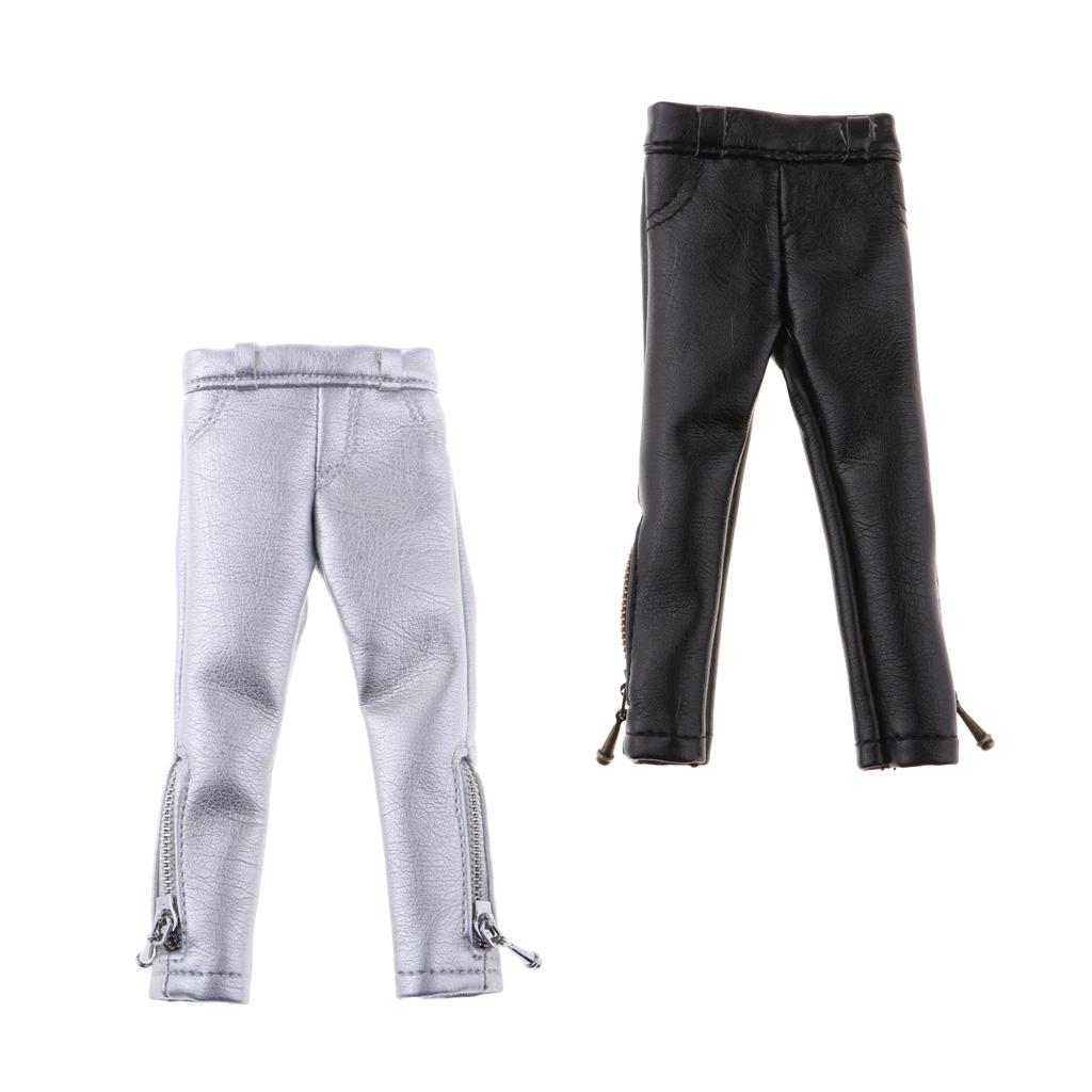 Fashion Casual Outfits Leather Trousers Leggings For 1/6 Blythe Dolls Black