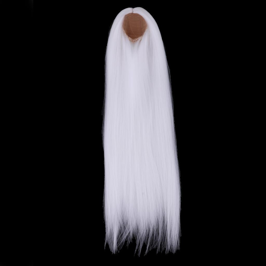 1/3 BJD Uncle Dolls Wig Long Straight Hair for Dollfie DIY Supplies White