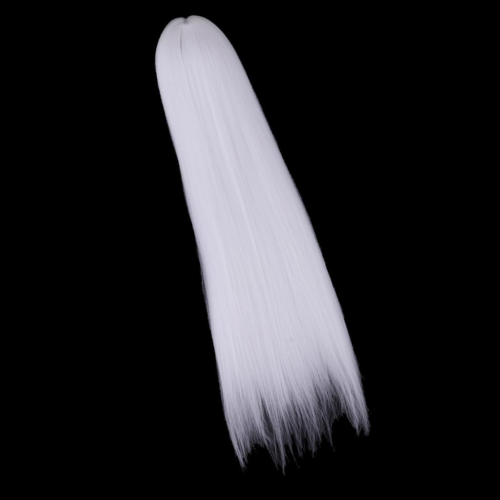 1/3 BJD Uncle Dolls Wig Long Straight Hair for Dollfie DIY Supplies White