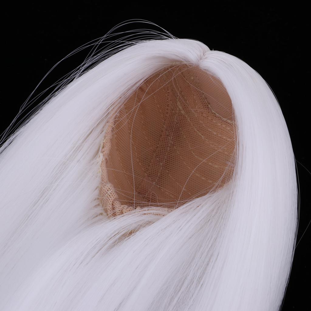 1/3 BJD Uncle Dolls Wig Long Straight Hair for Dollfie DIY Supplies White