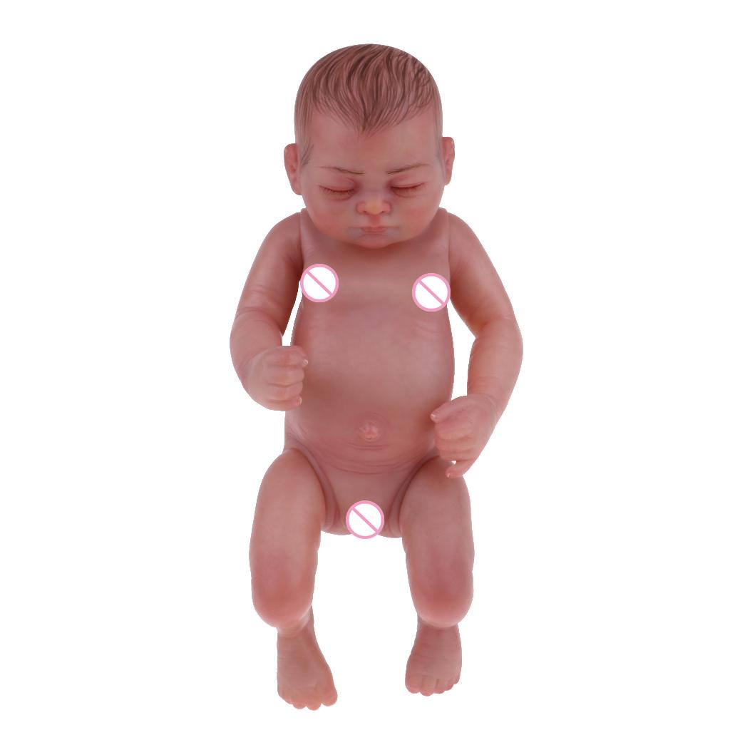 Delicate 10 Full Vinyl Reborn Doll Newborn Baby Girl Doll with Bottle"