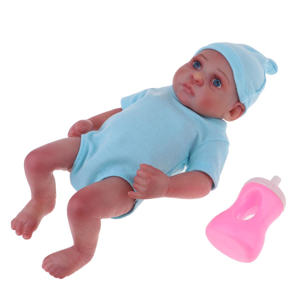 10inch Lifelike Realistic Soft Vinyl Reborn Boy Baby Doll with Clothes & Nuk