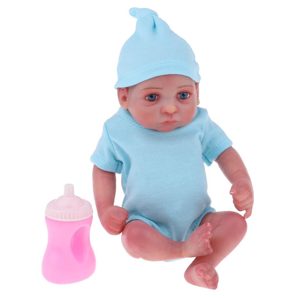 10inch Lifelike Realistic Soft Vinyl Reborn Boy Baby Doll with Clothes & Nuk