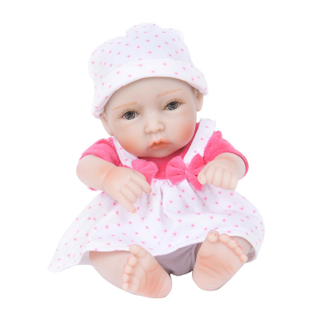 28cm Lifelike Vinyl Reborn Dolls Newborn Babies Doll Costume Alive Baby Pink