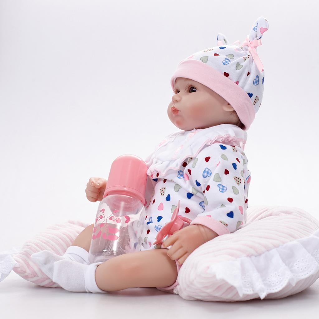 45cm Lifelike Silicone Vinyl Reborn Dolls Newborn Baby Doll Alive Girl Doll