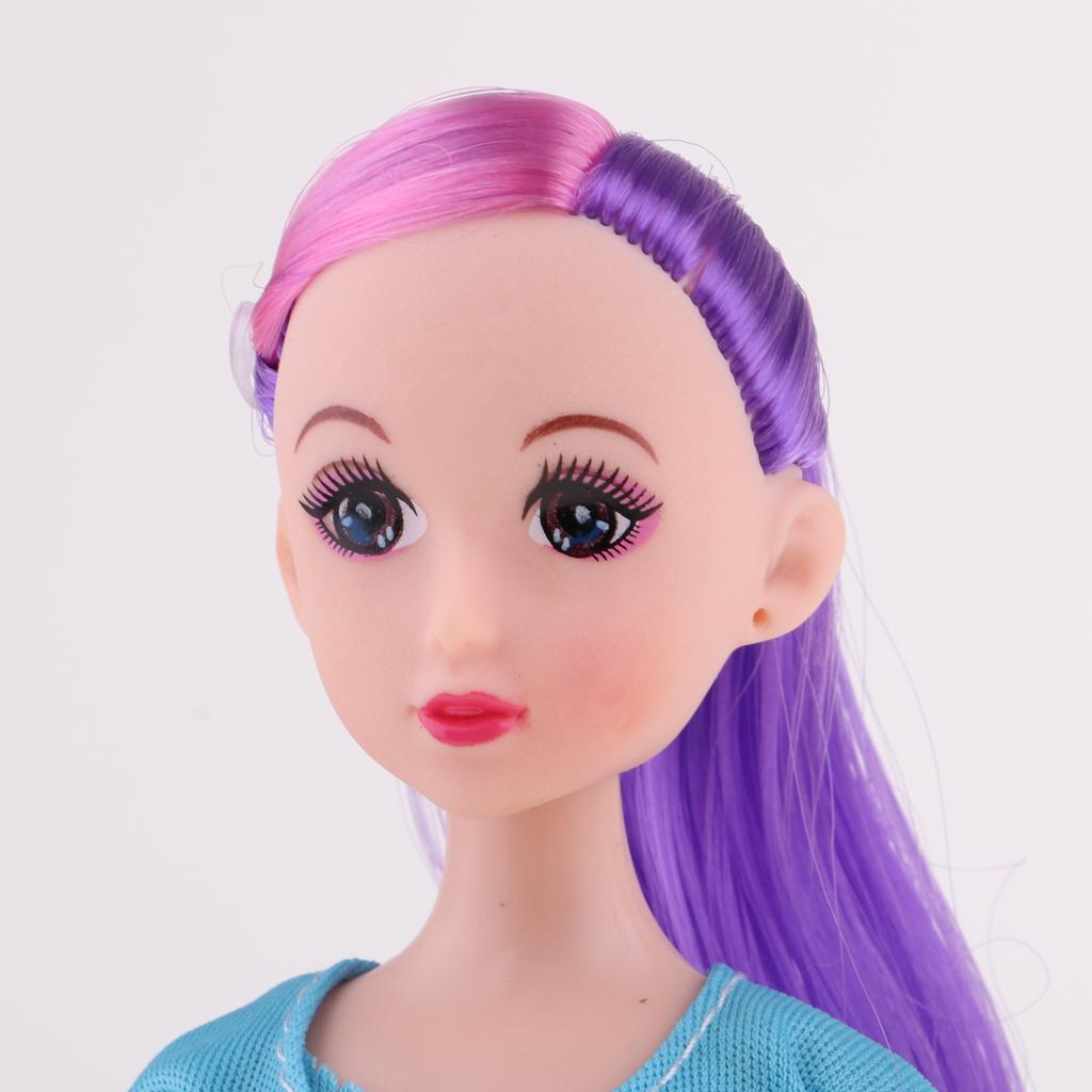 1/6 Scale Pregnant Mom Doll Baby In Her Tummy Kids Pretend Play Toy Blue