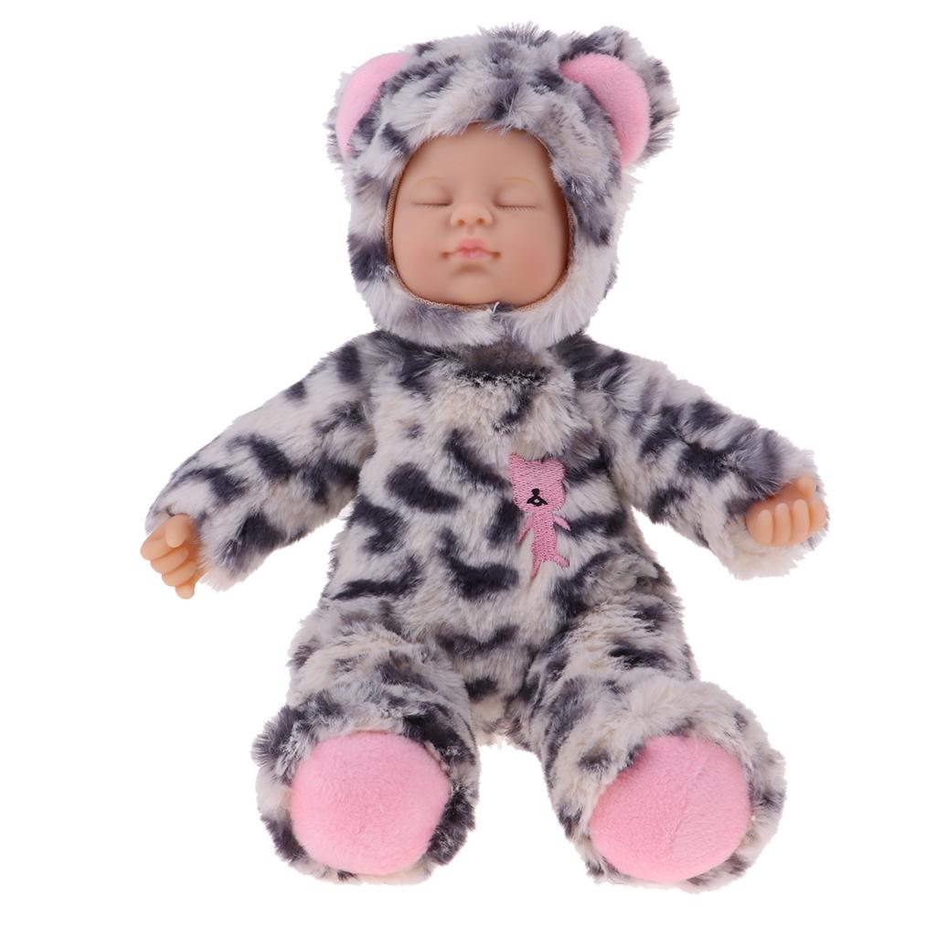 Lovely Appease Toys Leopard Stuffed Plush Doll Newborn Sleeping Baby Dolls