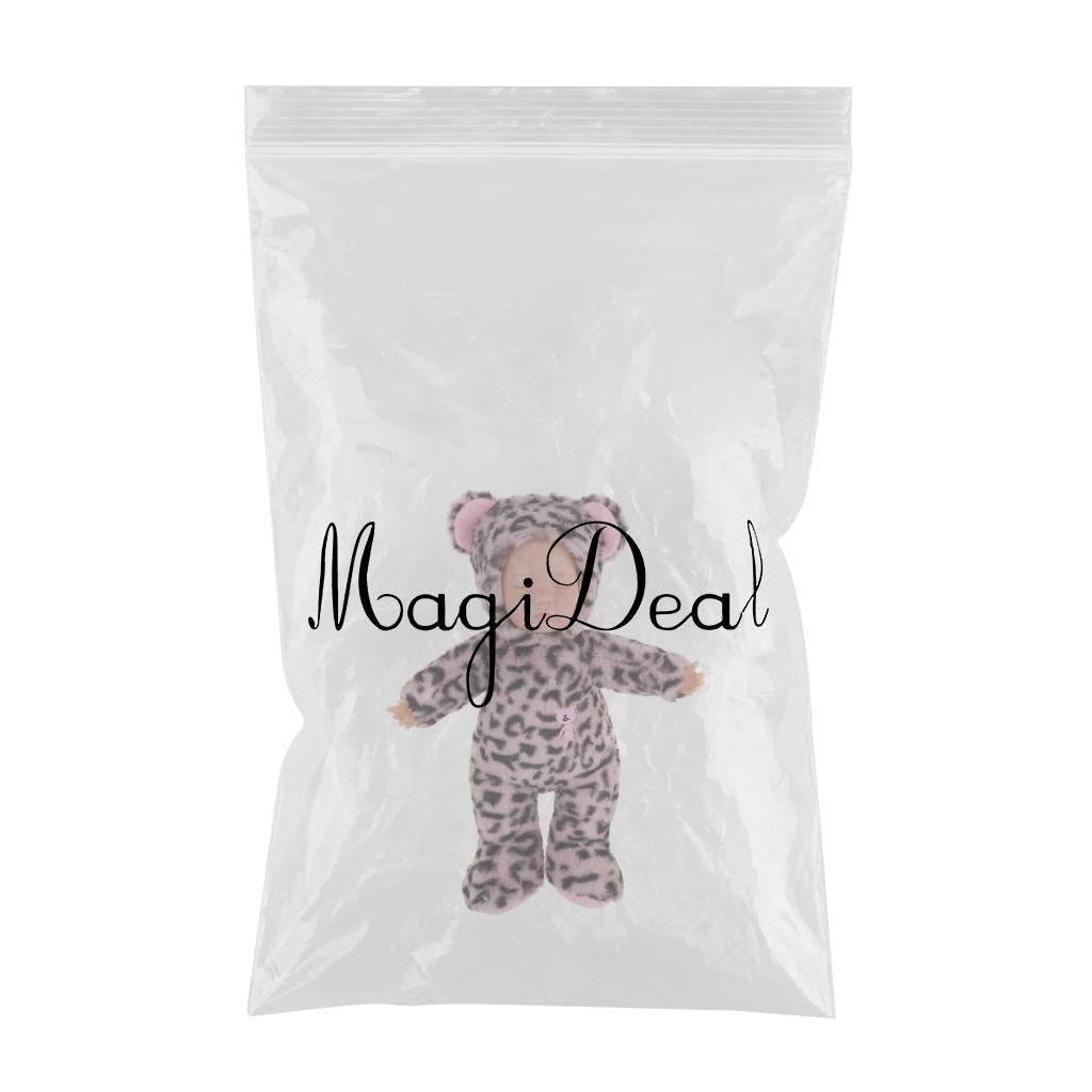 Cute Soft Appease Leopard Stuffed Plush Doll Reborn Sleeping Baby Doll Gift