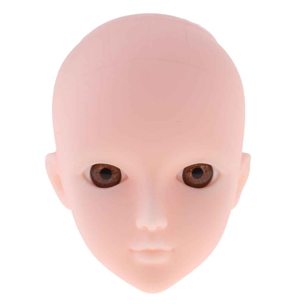 Beautiful Female Brown Eyes No Makeup Head for 1/6 BJD OB Doll DIY Making Body Parts