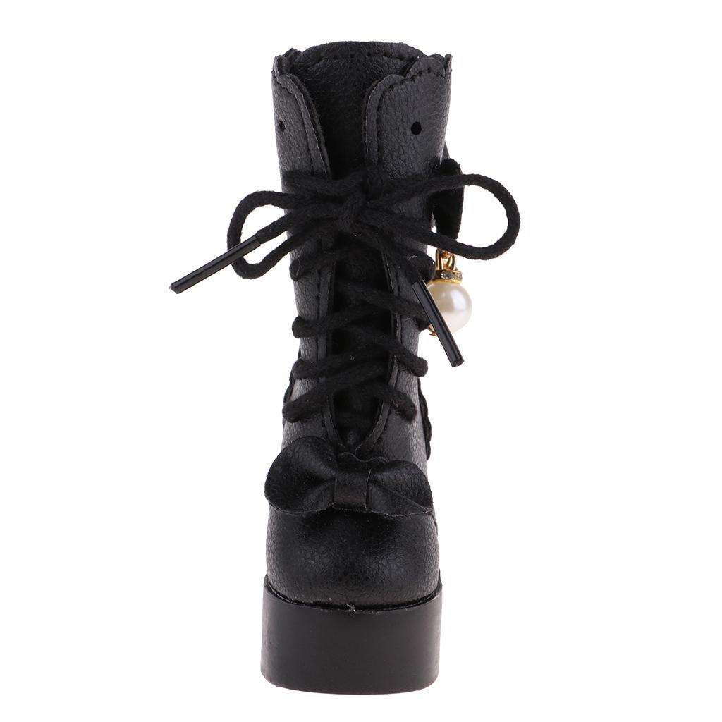 1/3 Bjd Fashion Doll High Heel Lace up Boots for Night Lolita Dolls Black