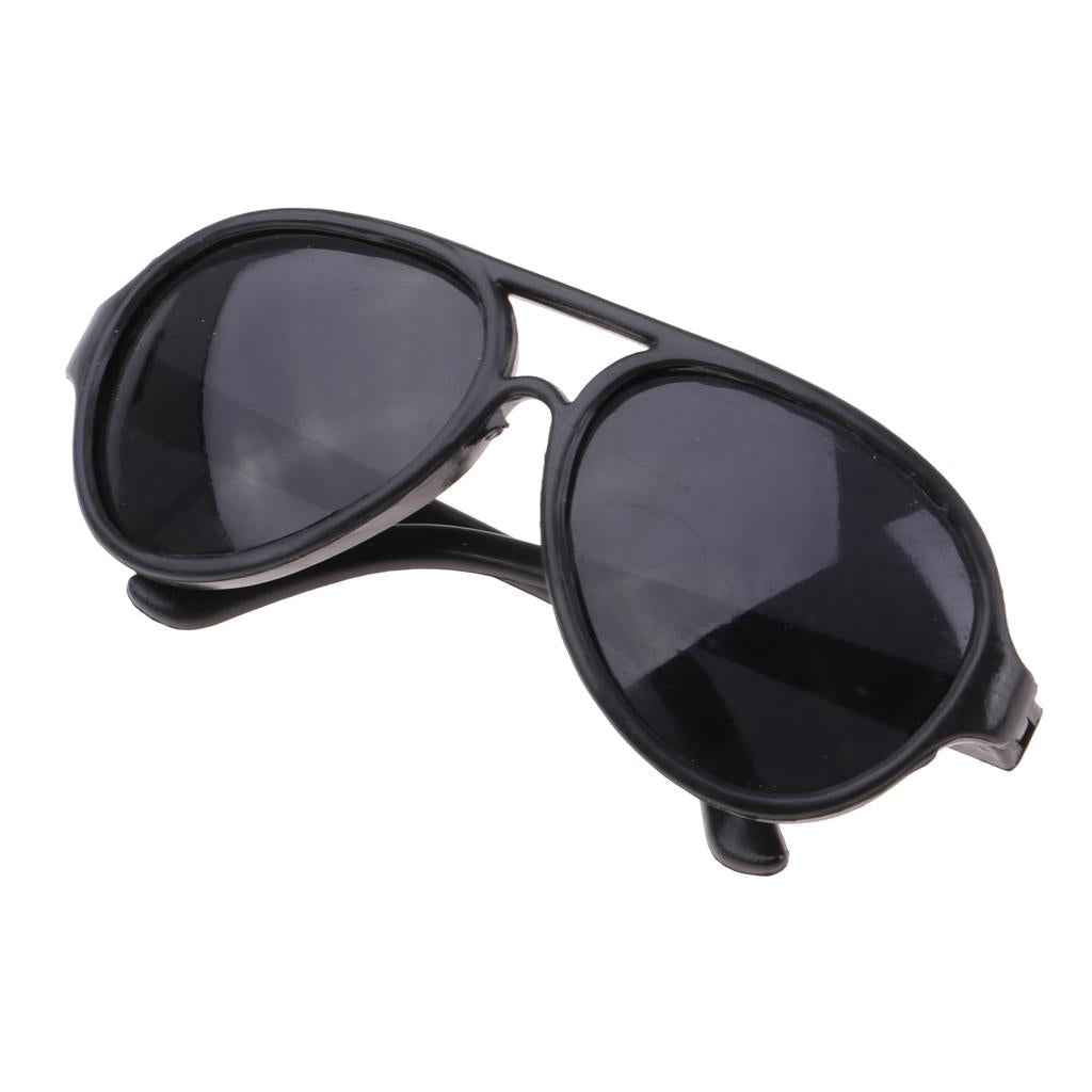 25cm Doll's Sunglasses Big Oval Shape Sunglasses Retro Frame Eyewear for Mellchan Dolls Black