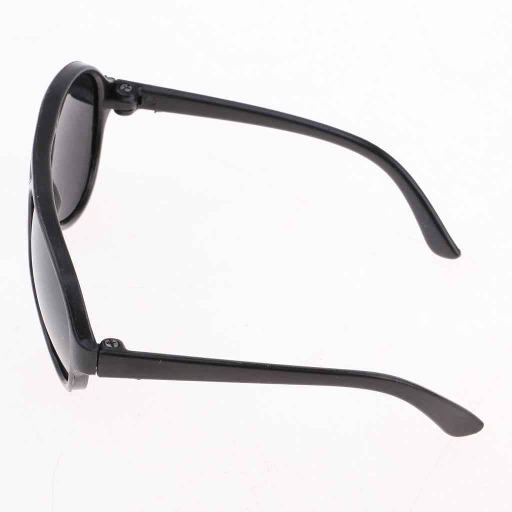 25cm Doll's Sunglasses Big Oval Shape Sunglasses Retro Frame Eyewear for Mellchan Dolls Black
