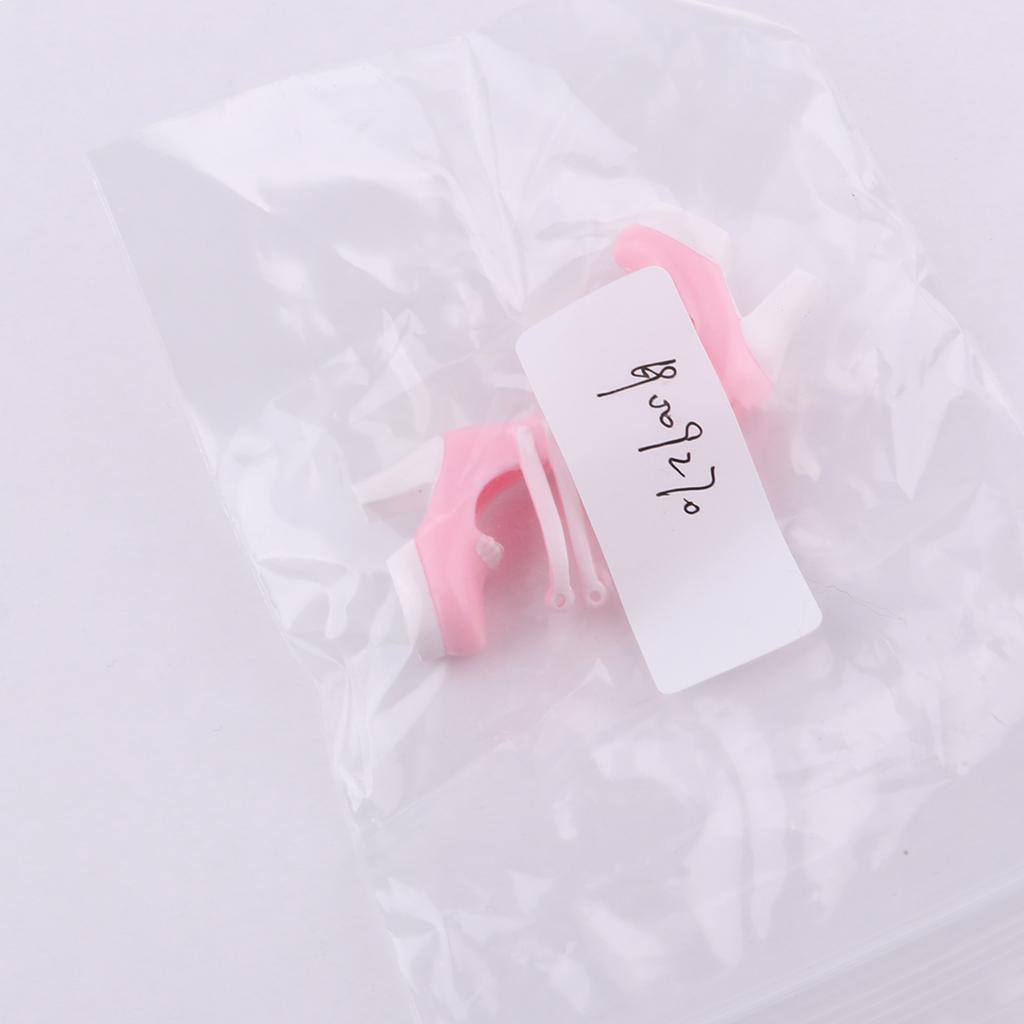 1/6 BJD Shoes Ankle Strap High Heels for Blythe Girl Clothes Accessory Pink