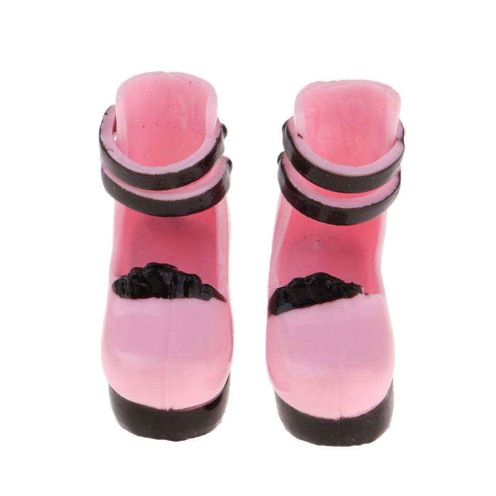 1/6 BJD Shoes Ankle Strap High Heels for Blythe Girl Outfits Accessory Black