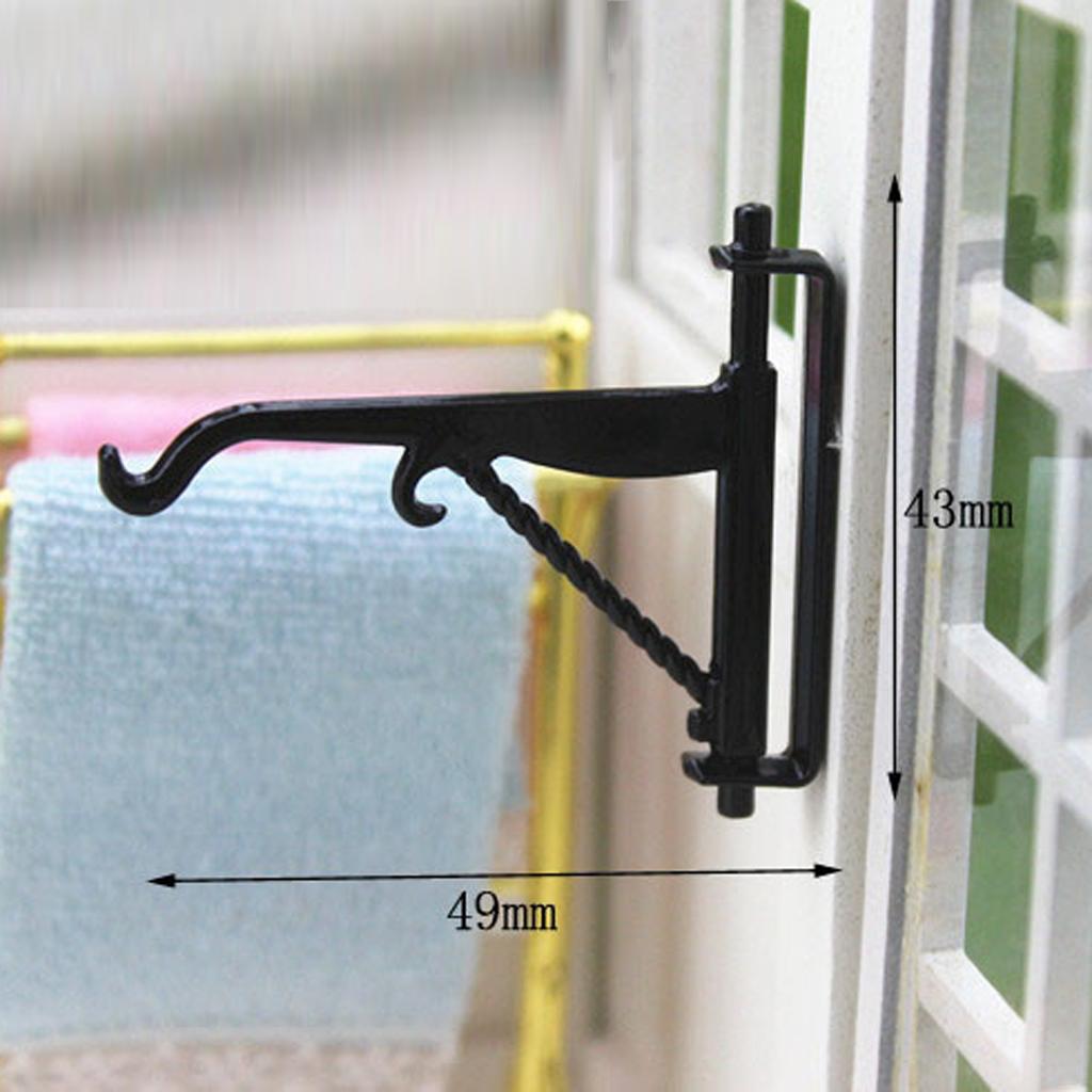 5 Pieces Alloy Black Wall Rack for 1/12 1/6 Dolls House Decor Accessories