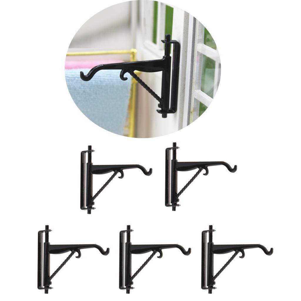 5 Pieces Alloy Black Wall Rack for 1/12 1/6 Dolls House Decor Accessories