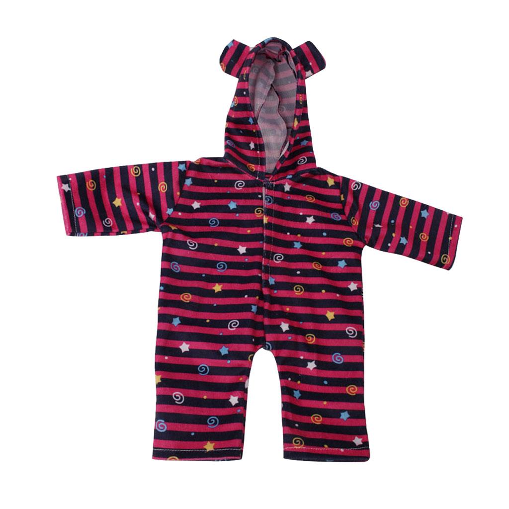 Lovely Stripe Printed Pajama Set Rompers for Doll Accessory