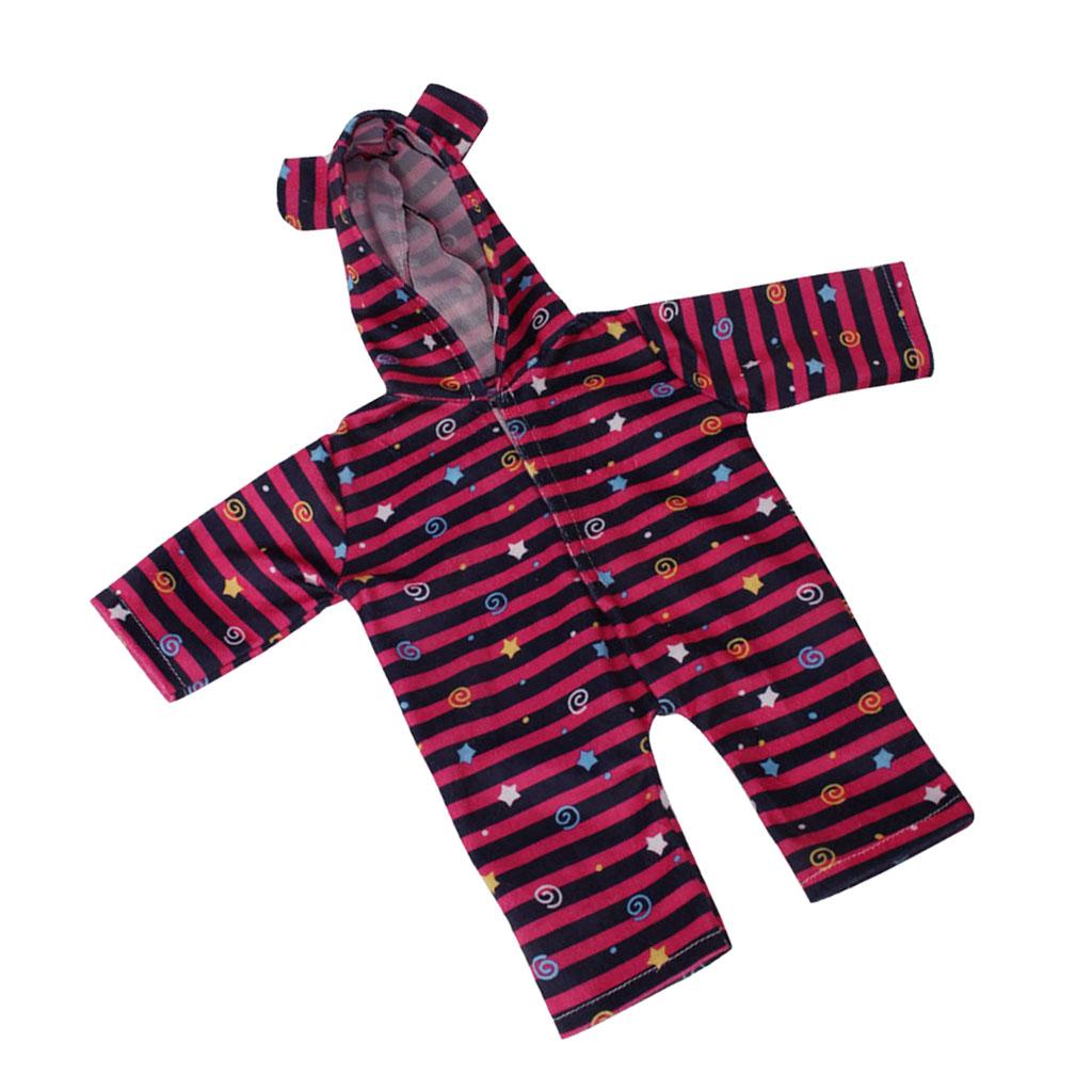 Lovely Stripe Printed Pajama Set Rompers for Doll Accessory