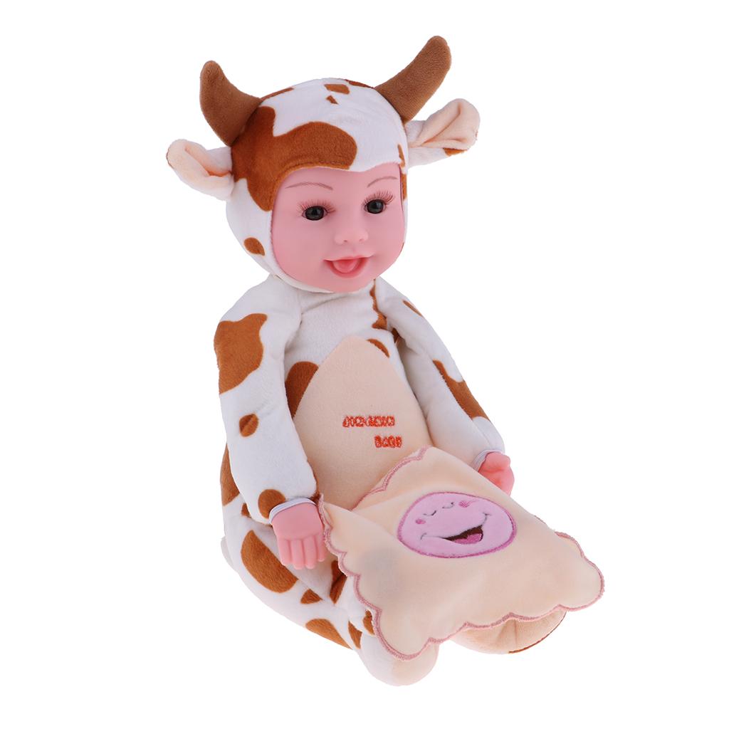 20inch Lovely Appease Toys Baby Cow Stuffed Plush Doll Reborn Infant Dolls