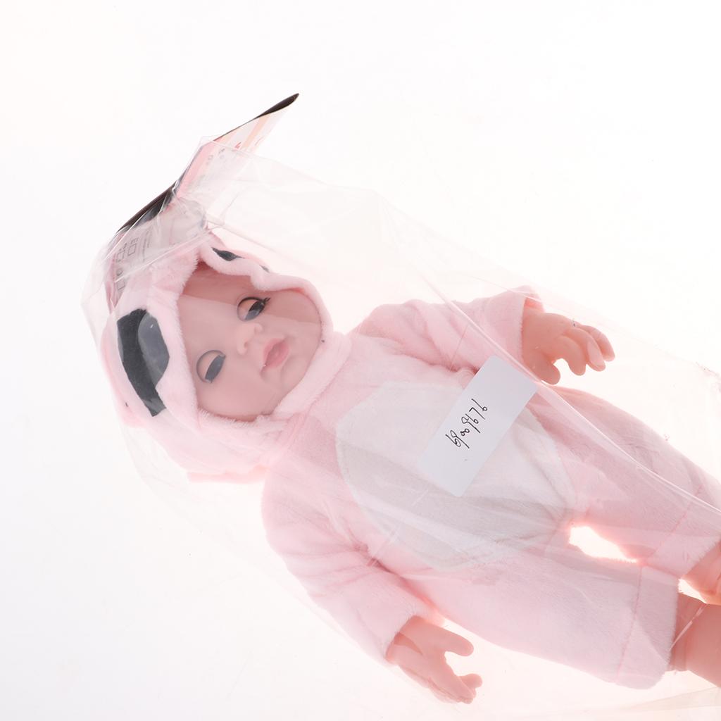 30cm Lovely Lifelike Newborn Baby Doll Model Soft Vinyl in Pink Jumpsuit