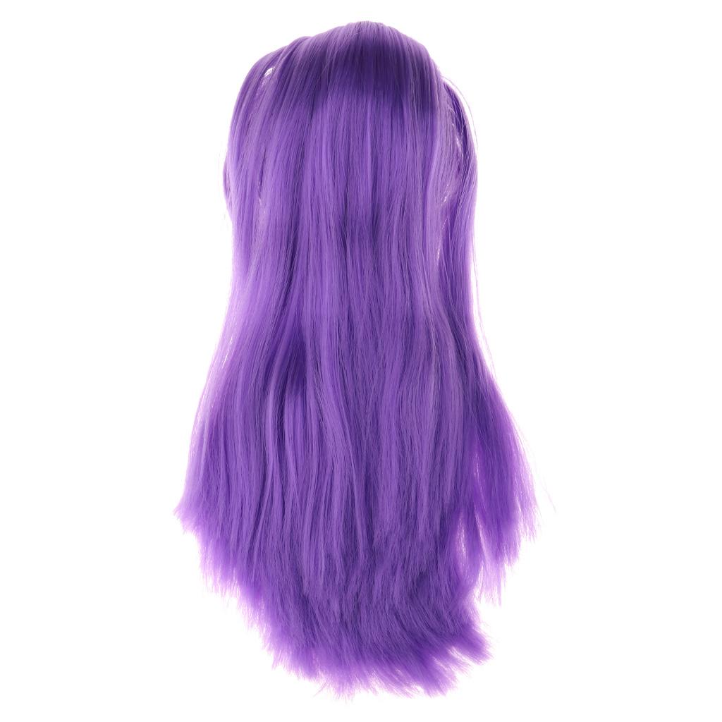 1/4 Female Bjd Doll Head Sculpt Ball-Jointed Doll Body Parts Accs Purple