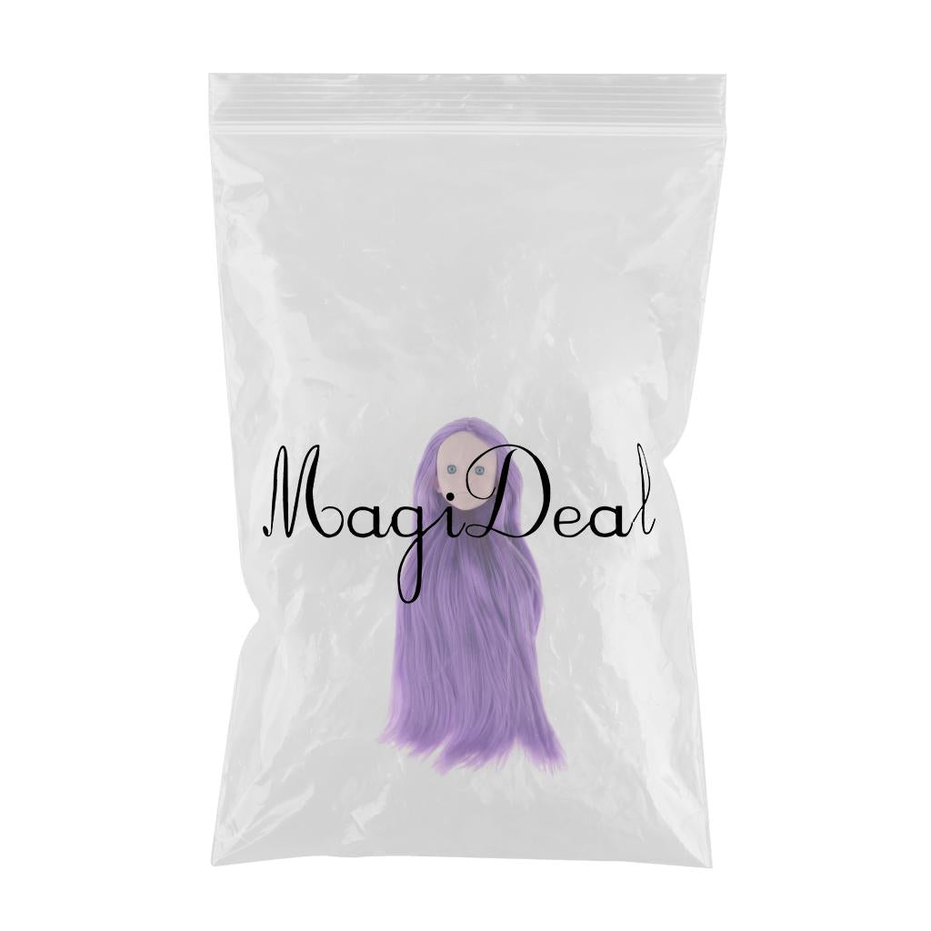 1/4 Female Bjd Doll Head Sculpt Ball-Jointed Doll Body Parts Accs Purple